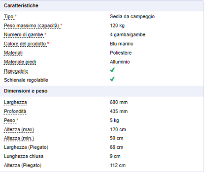 Sedia da campeggio Torino CH-0672 - immagine 10